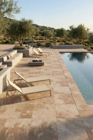Dalle sur plots MOREDA BEIGE 60x60x2 cm effet pierre antidérapant R11 Meilleur Choix